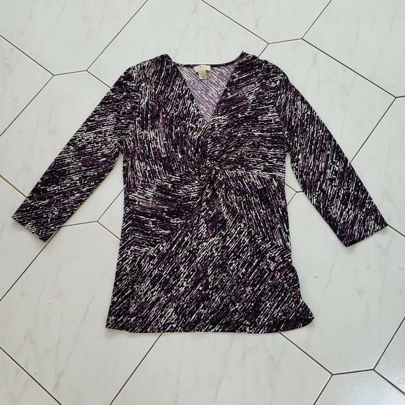 Yvos Tops - Yvos Purple Swirl Top Size Small